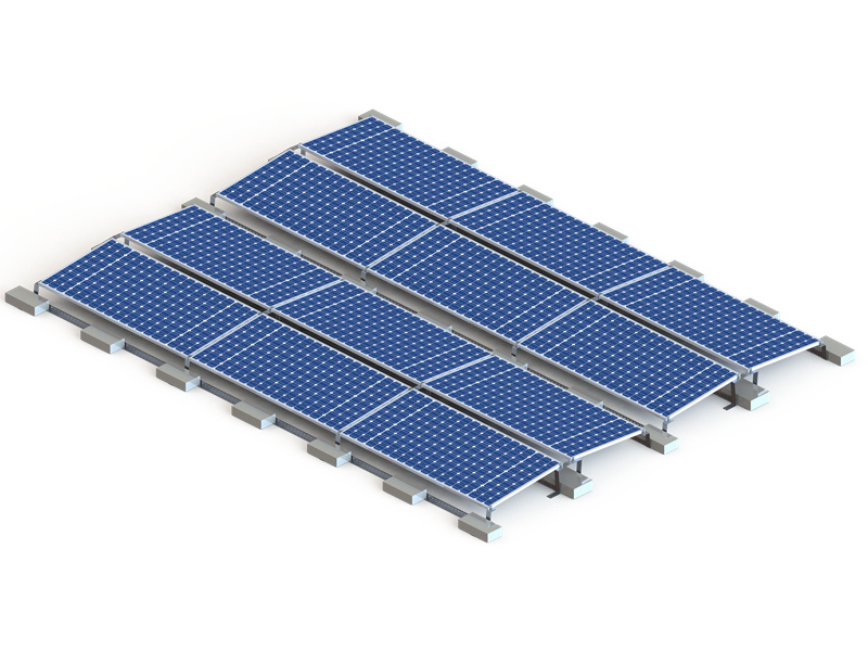 Sistema de soporte plano compacto solar para techo plano